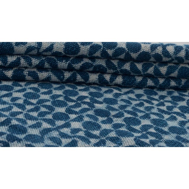 Blue Indigo Hand Woven Bohemian Cotton Flatweave Kilim Rug, Boho Blue Rug 8x10 For Sale - Image 10 of 18