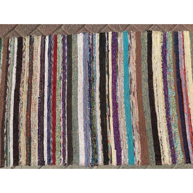1960s Turkish Striped Hemp Kilim Runner - 29" X 112" For Sale - Image 5 of 9