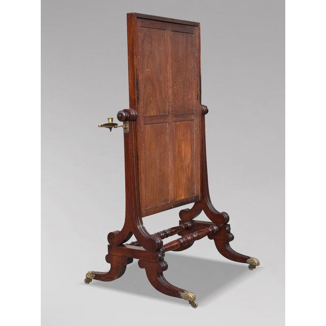William IV Mahogany Cheval Mirror, 1830s For Sale - Image 3 of 11