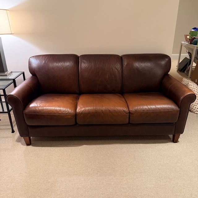 Animal Skin Chateau D’Ax Leather Sofa For Sale - Image 7 of 7