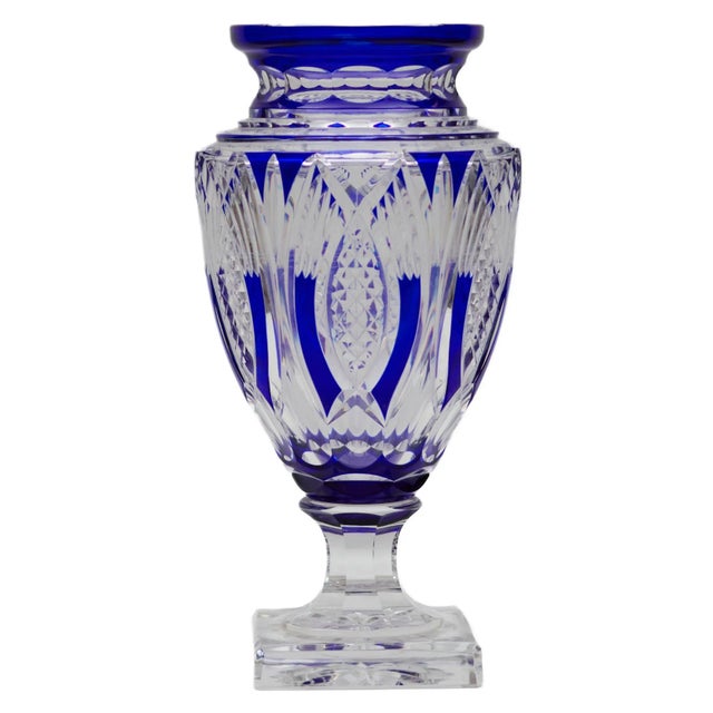 Large Amphora-Shaped Vase in Colored Crystal For Sale - Image 4 of 7