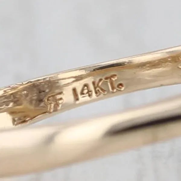 Metal 1.03ctw Diamond Flower Star Cluster Ring 14k Yellow Gold Size 6.75 Vintage For Sale - Image 7 of 8