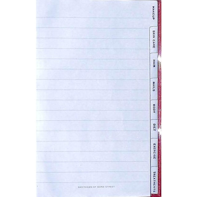 Traditional "Smythson Health and Beauty Notes" Red Leather Booklet For Sale - Image 3 of 3