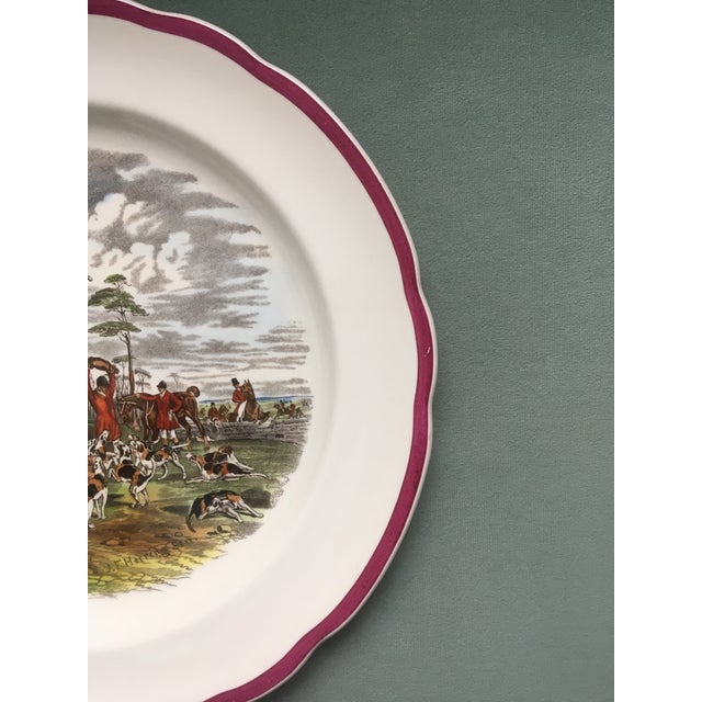 Mid 20th Century Vintage Spode English Fox Hunting Plate For Sale - Image 5 of 11