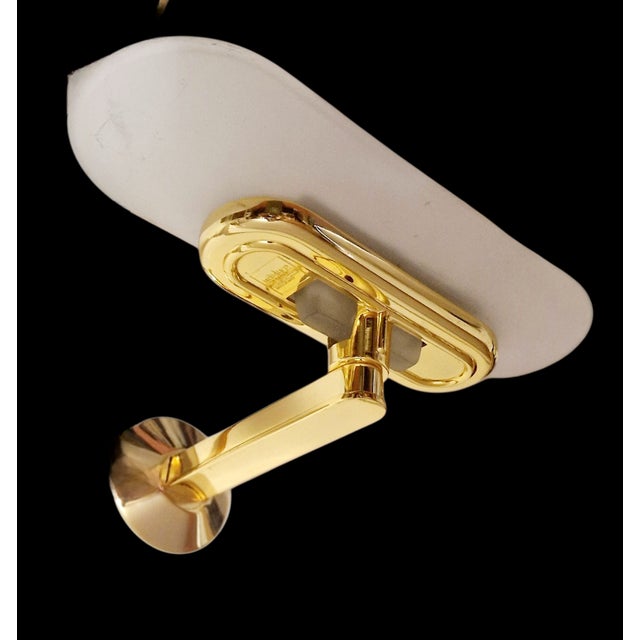 Jill Wall Sconce in Polished Brass and Opaline Glass from Arteluce, Italy, 1970s For Sale - Image 13 of 17