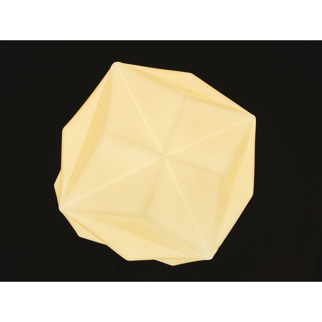Art Deco Style Cream Opaline Origami Glass Pendant Lamp, 1960s For Sale - Image 8 of 10