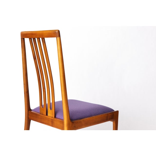 Vintage Chairs in Beech with Violet Upholstery from Lübke, 1960s-1970s, Set of 10 For Sale - Image 5 of 12
