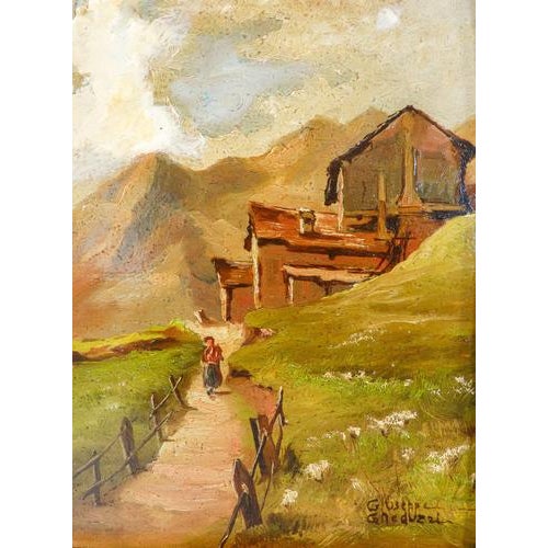 Giuseppe Gheduzzi, Landscape. Oil on Panel For Sale - Image 3 of 12