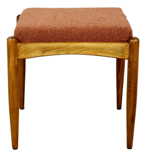 Stool with Orange Brick Boucle Seat by Edmund Homa, 1970s