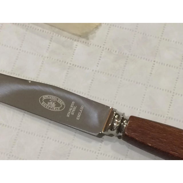 Mid Century Atkinson Brothers Celebrated Cutlery Milton Works Steak Knives Made in Sheffield, England - Set of 6 For Sale - Image 9 of 13