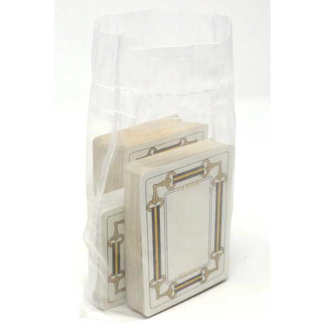 Vintage Gucci Horse Bridle Game Cards, Set of 3 Decks (Navy & Gold, Cards Only) For Sale In Tampa - Image 6 of 9