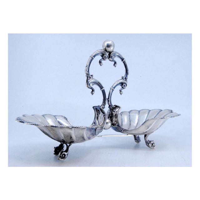 Shell-Shaped Silver Spice Rack with Beaded Edge and Feet For Sale - Image 9 of 10
