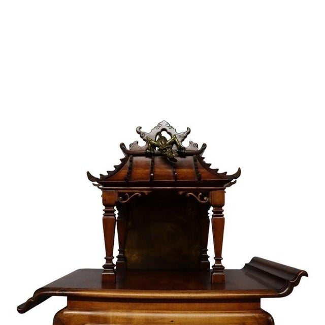 Japanese Antique Japanese Dai-Nippon Carved Mahogany & Bone Vitrine With Mahogany C1890 For Sale - Image 3 of 18