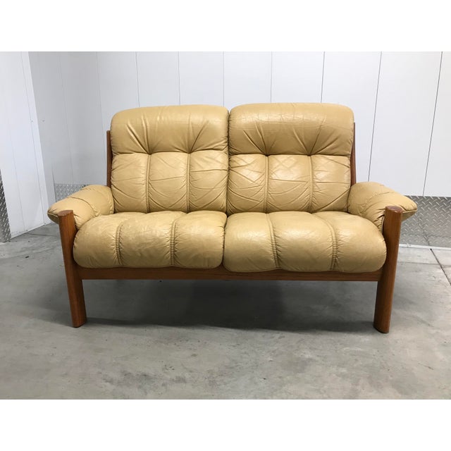 1970's Vintage j.e. Ekornes Stressless Montana Solid Teak Loveseat