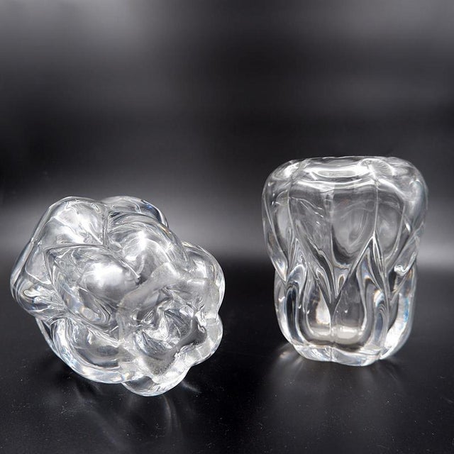 Clear Crystal Vases by Antonio & Guido Bon for Val St Lambert - 1960s, Set of x For Sale - Image 6 of 10