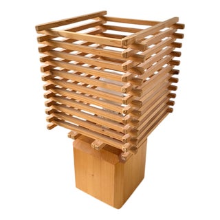Constructivist Wooden Table Lamp, 1980s For Sale