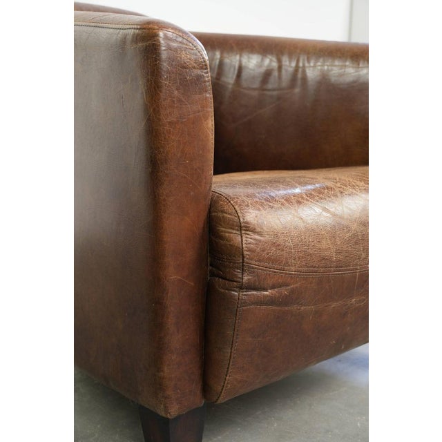 Cognac-Colored Cowhide Aviator Armchair For Sale - Image 10 of 13