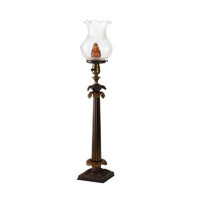 Neoclassical Antique Argand Sinumbra Bronze Electrified Solar Table Lamp C1840 For Sale - Image 3 of 7
