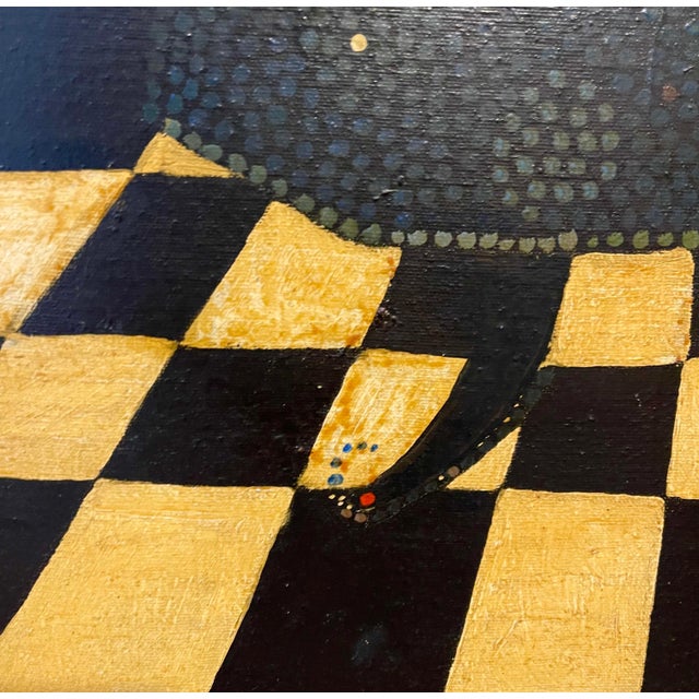 Black Alabama Surreal Folk Art Oil Painting African American Woman, Flower Headdress, 1960 For Sale - Image 8 of 10