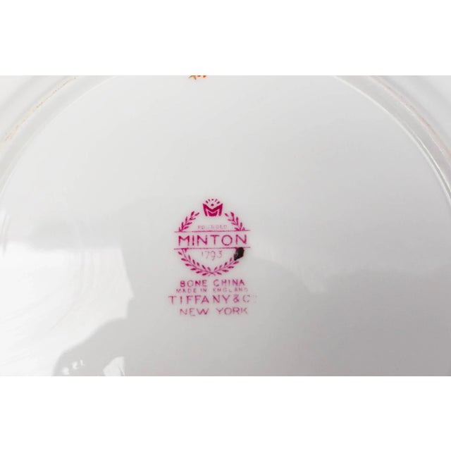 Late 20th Century Minton England Tiffany S600 Gold Laurel Light Blue Bread & Butter Plates- Set of 6 For Sale In Miami - Image 6 of 6