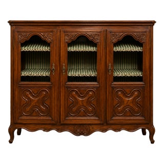 Louis XV Style Walnut Display Bookcase For Sale