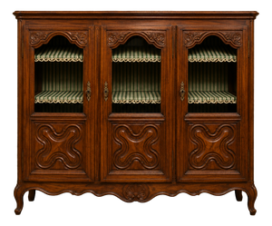 Louis XV Style Walnut Display Bookcase