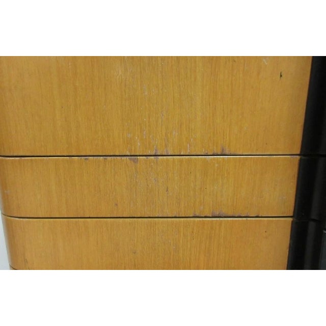 1940s Art Deco Dental Cabinet Industrial Medical Chest Dresser Maple 9 Drawer For Sale - Image 4 of 12