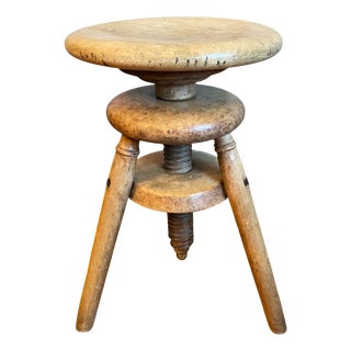 Antique French Swivel Stool, 1890s For Sale