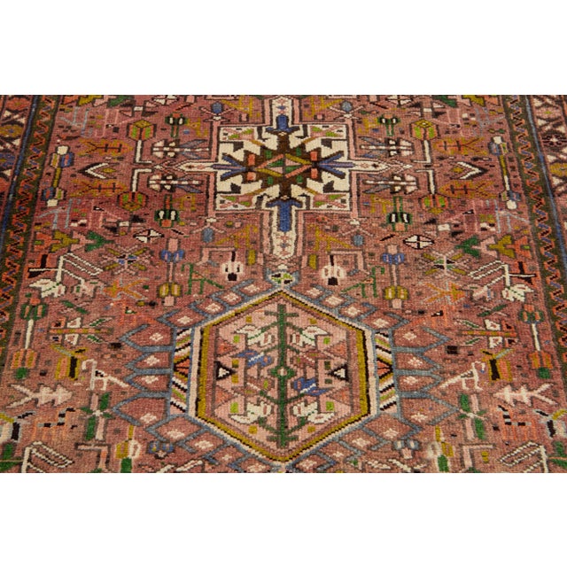 1960s Multicolor Persian Heriz Wool Runner With Allover Pattern For Sale In New York - Image 6 of 8