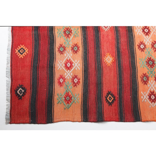Textile Vintage Tribal Kilim Rug - 10'x5'1 For Sale - Image 7 of 10