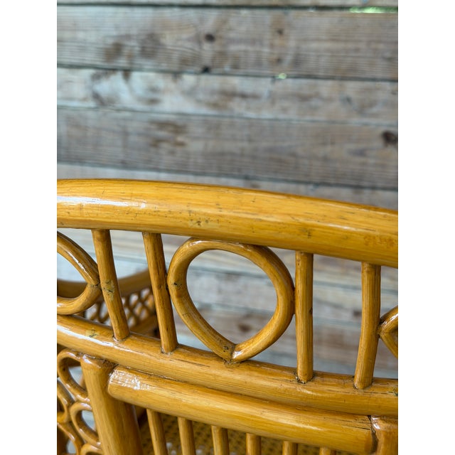 Pair of Vintage Brighton Pavilion Style Rattan and Cane Side Chairs For Sale - Image 10 of 12