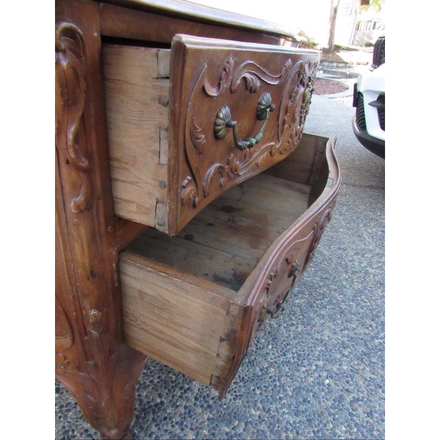 Wood Antique Louis XV French Walnut Commode For Sale - Image 7 of 12