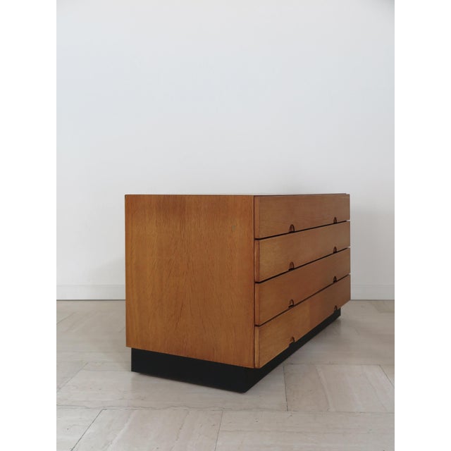 Scandinavian midcentury modern design oak chest of drawers, Bramin System 160 model, designed by Sven Ellekar and produced...