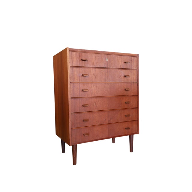 Brown Danish Teak Chest of 6 Drawers, 1960s For Sale - Image 8 of 8