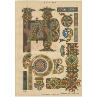 Dolmetsch, Celtic Manuscript Illumination, 1887, Print For Sale