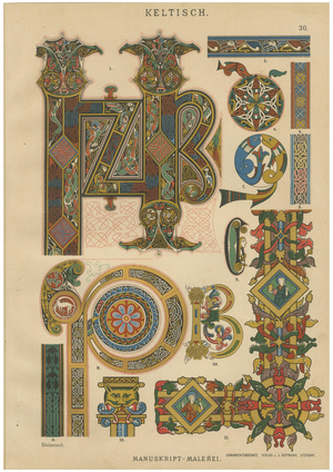 Dolmetsch, Celtic Manuscript Illumination, 1887, Print