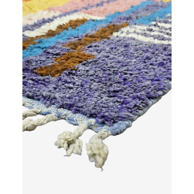 Blue Handwoven Berber Wool Rug - 8.7 X 7.1 Ft For Sale - Image 8 of 8