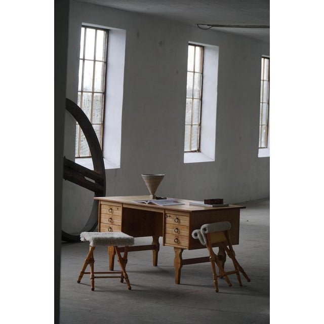 Mid-Century Modern Danish Freestanding Desk in Oak from Henning Kjærnulf, 1950s For Sale - Image 14 of 16