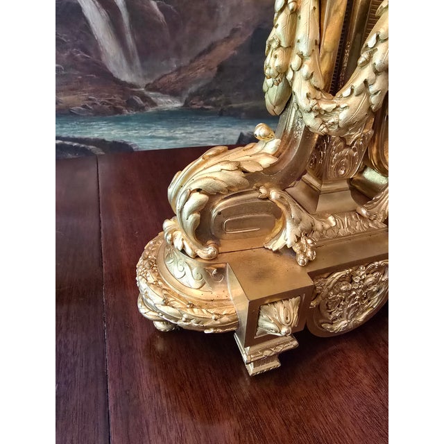 Antique Louis Xv Royal Bronze Pair Gilded Lamps Candleabra - a Pair For Sale - Image 11 of 17