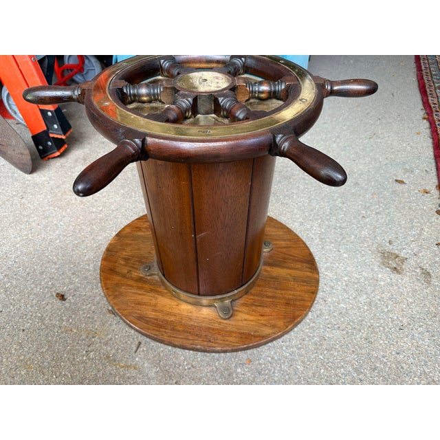Antique Brass Ship Wheel from Portsmouth, England. Purchased in mid 60’s from Caledonian Antiques in Wilmette, IL....