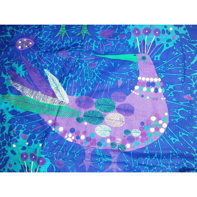 Mid-Century Modern 1950's Screenprinted Cotton Fabric Depicting Peacocks by Al Eklund for Stobo Textiles For Sale - Image 3 of 4