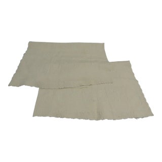 Beige Tone-On-Tone Matelasse Fabric Panels - Set of 2 For Sale