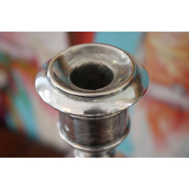 Antique Silver Candleholders, Set of 2 For Sale - Image 4 of 9