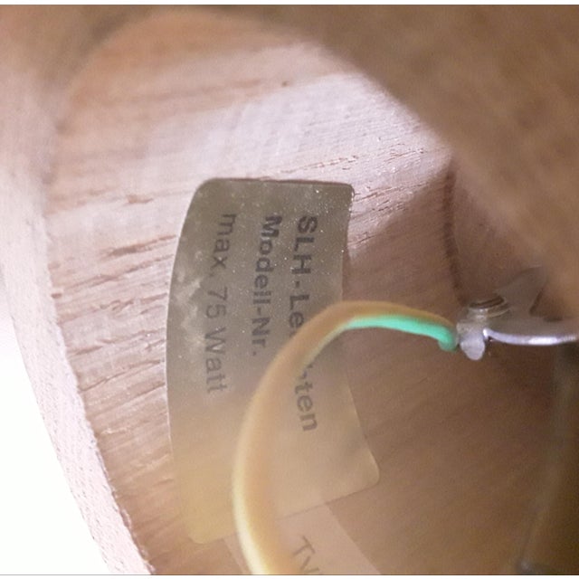 Wood Vintage German Ceiling Lamp from SLH-Leuchten, 1970s For Sale - Image 7 of 8