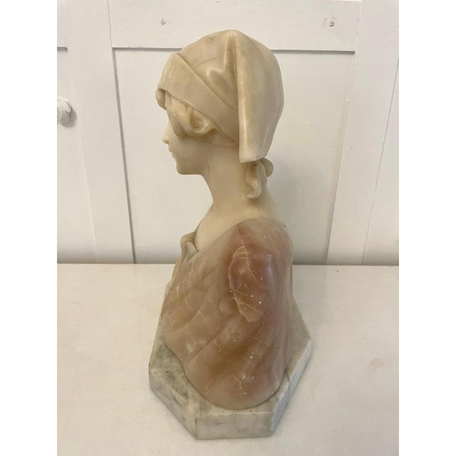 Antique Victorian Alabaster Bust, 1860 For Sale - Image 12 of 14
