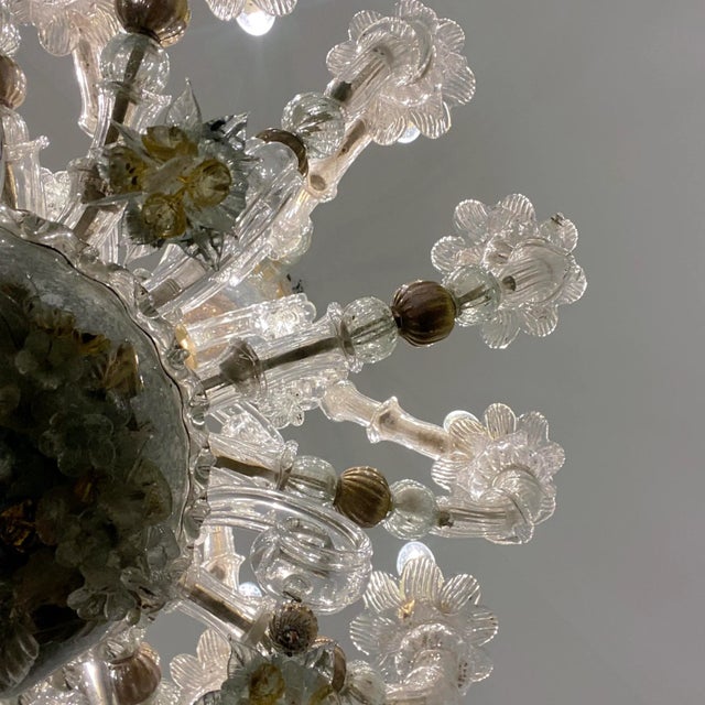 Vintage Baroque Style Gold and Murano Glass Chandelier, 1930s For Sale - Image 10 of 18