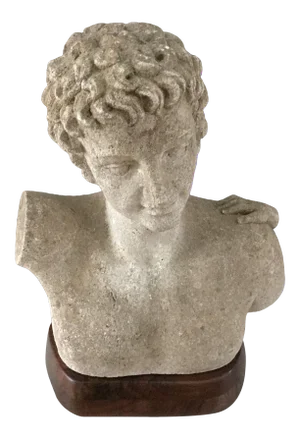 OUtdoor Garden Hermes Carved Bust on Pedestal