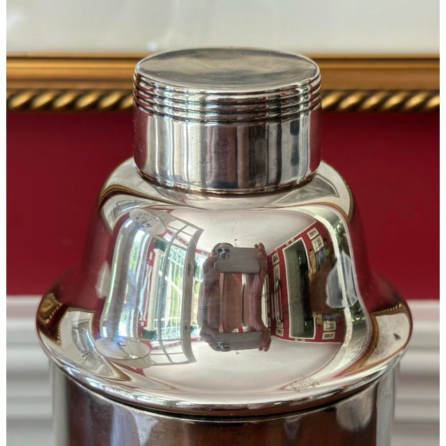 1980s Vintage Heavy Silverplate Cocktail Shaker For Sale - Image 5 of 11