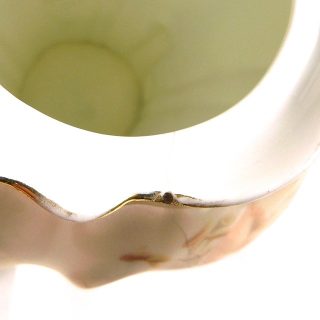 Ceramic 1930s Peach and Green Floral Rs Germany Chocolate Pot Teapot # 27013 For Sale - Image 7 of 10