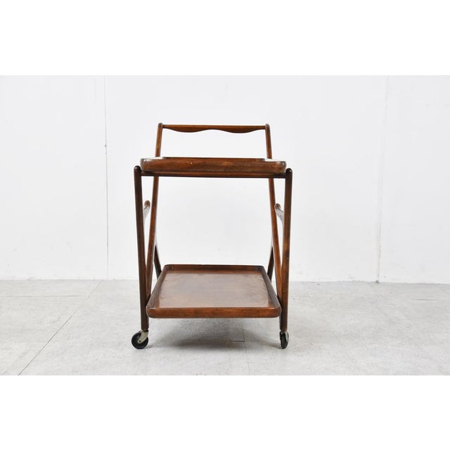 Vintage Italian Serving Trolley attributed to Cesare Lacca, 1950s For Sale - Image 6 of 14